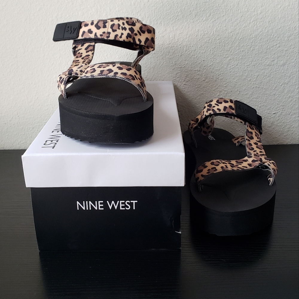 Nine West Leopard Flatform Sport Sandal